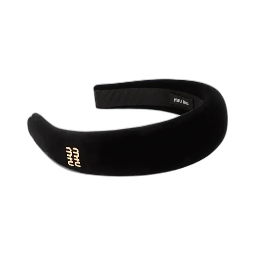 Miu Miu Logo-Embellished Velvet Headband