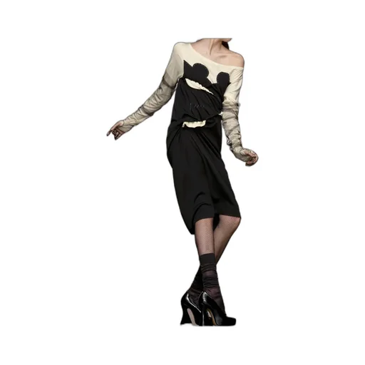 Maison Margiela Patchwork Long-Sleeved Dress