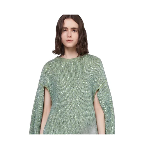 Sequinned Knitted Cape Dress