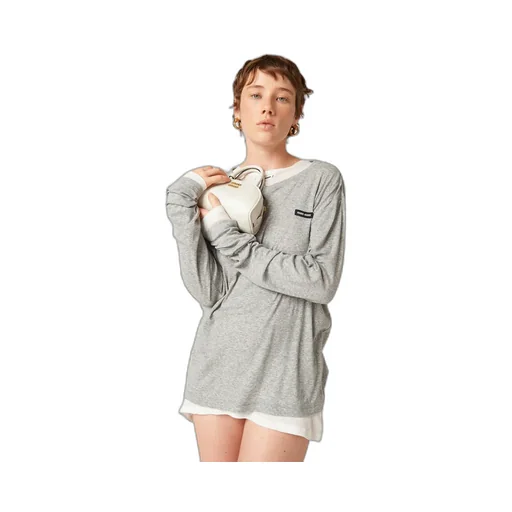 Long-Sleeved Ribbed Jersey T-Shirt