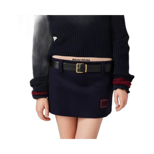 Miu Miu Logo-Detailed Mini Skirt