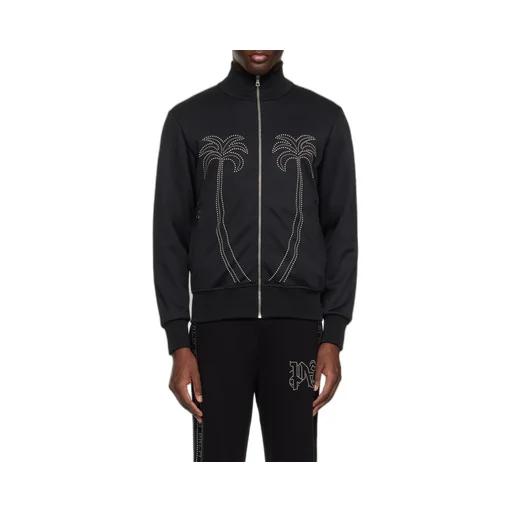 Palm Angels Milano Stud Embellished Zipped Track Jacket