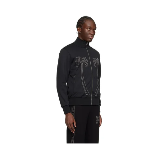 Palm Angels Milano Stud Embellished Zipped Track Jacket