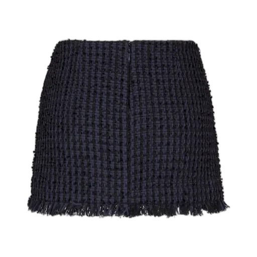Tweed Frayed-Hem Miniskirt