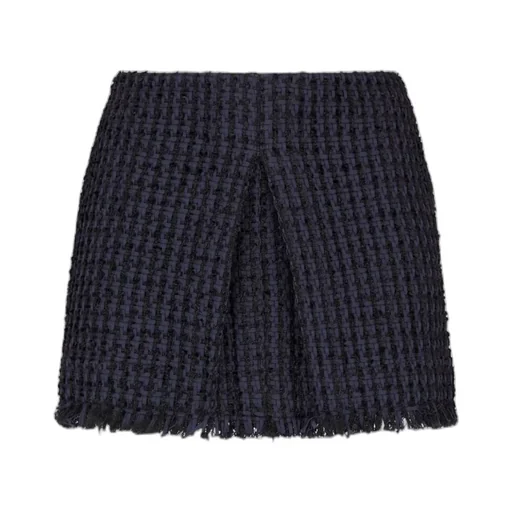 Tweed Frayed-Hem Miniskirt