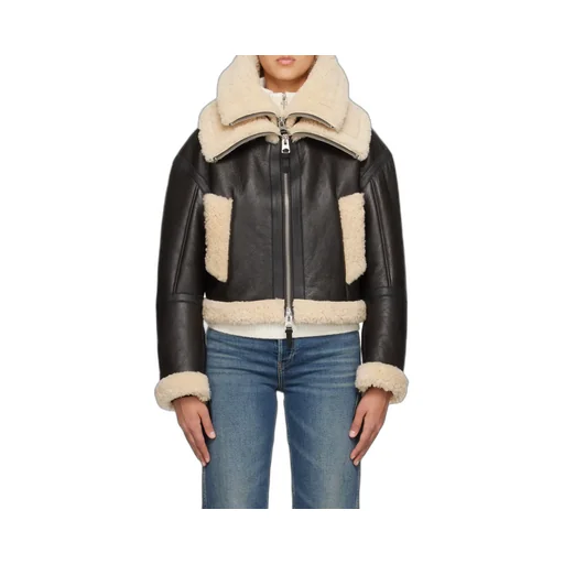 Laminated Design Leather Jacket