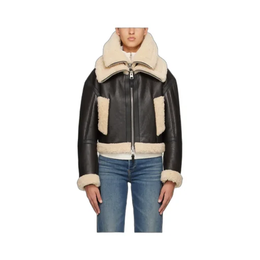 Laminated Design Leather Jacket