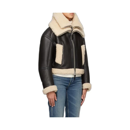 Laminated Design Leather Jacket