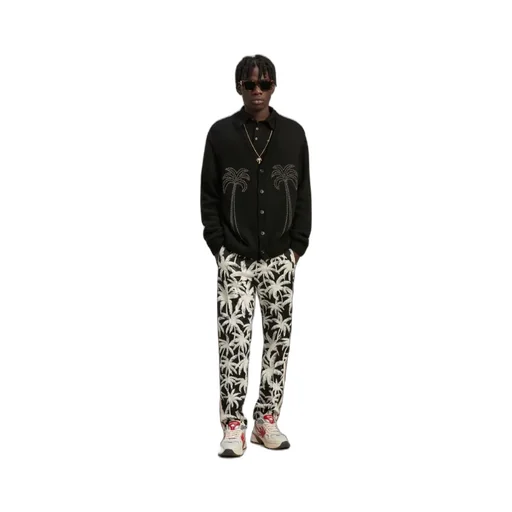 Palm Angels Palm-Stud Embellished V-Neck Cardigan