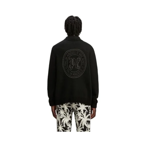 Palm Angels Palm-Stud Embellished V-Neck Cardigan