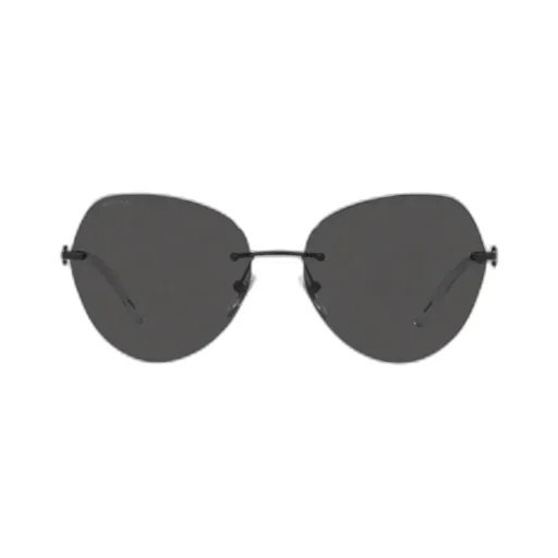 Engraved-Logo Geometric-Frame Sunglasses
