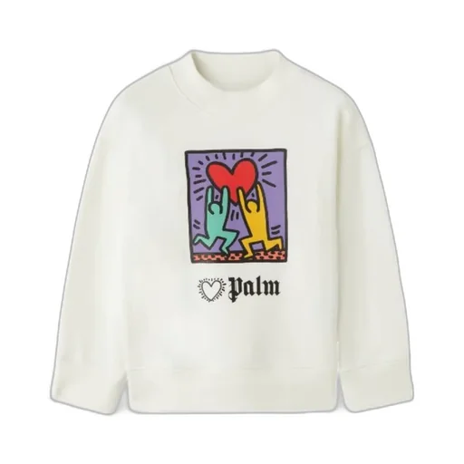 Palm Angels Kids X Keith Haring Logo Printed Sweatshirt