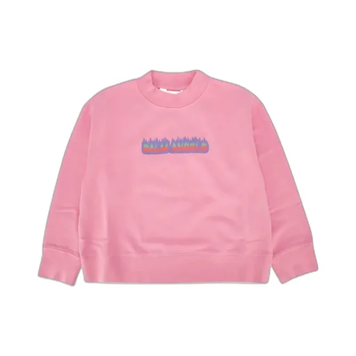 Palm Angels Kids Logo Printed Jersey Sweatshirt