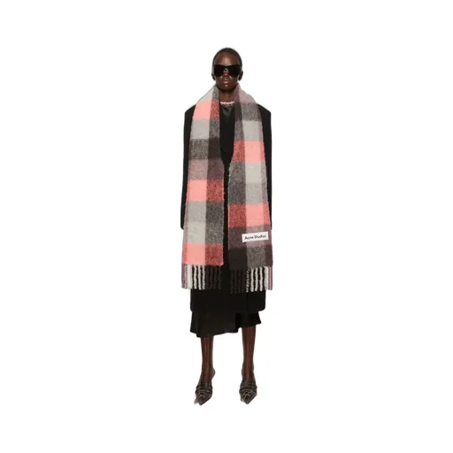 Logo-Appliqué Checked Scarf