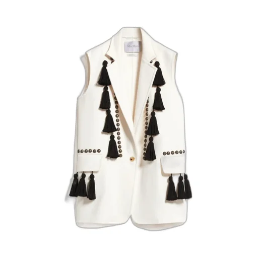 Max Mara Tassle Detailed V-Neck Gilet