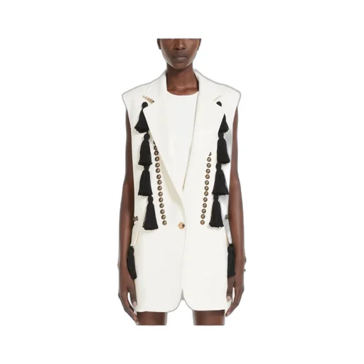 Max Mara Tassle Detailed V-Neck Gilet