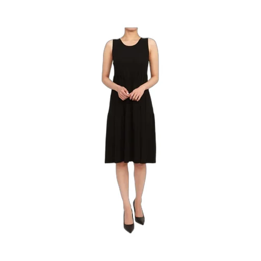 Sleeveless Round-Necked Dress