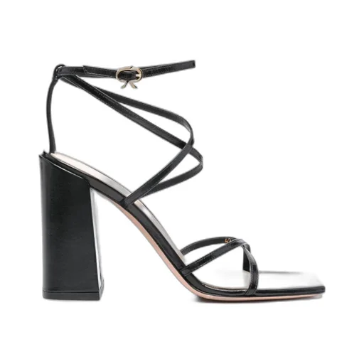 Clasp Square Head High-Heeled Sandals