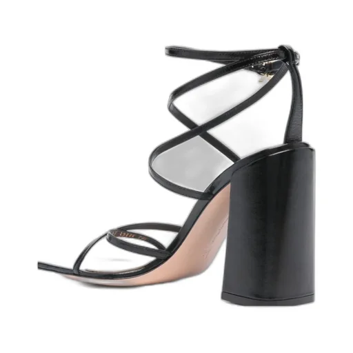 Clasp Square Head High-Heeled Sandals