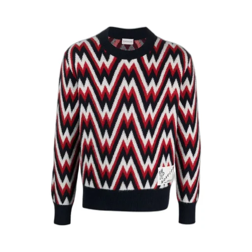 Logo-Patch Patterned Wool Jumper