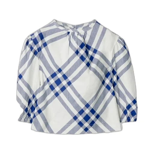 Check-Pattern Cotton Blouse