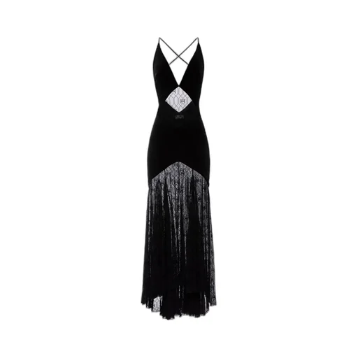 Semi-Sheer Tulle Long Dress