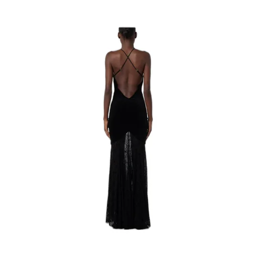 Semi-Sheer Tulle Long Dress
