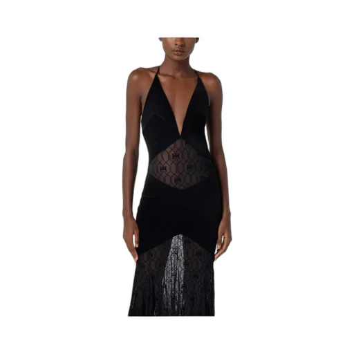 Semi-Sheer Tulle Long Dress
