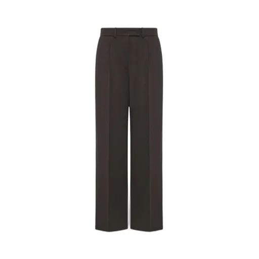 Belt-Loop Wool Casual Pants