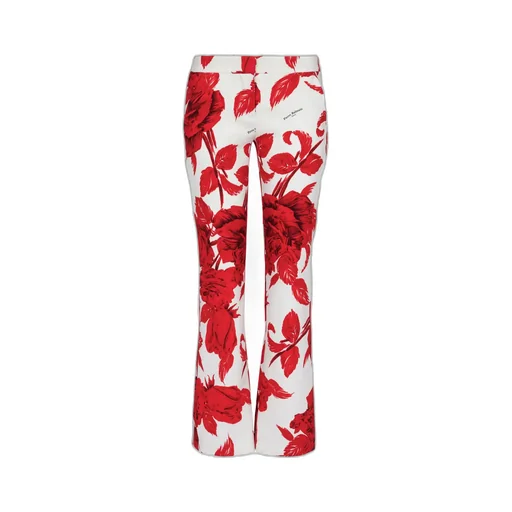Crepe Trousers With Roses Print
