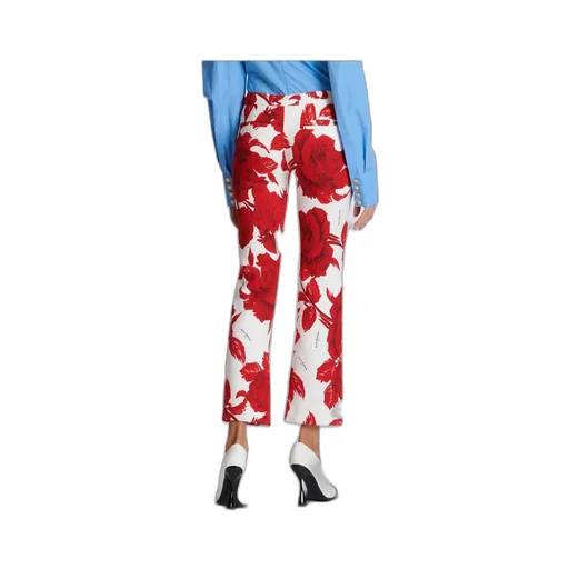 Crepe Trousers With Roses Print