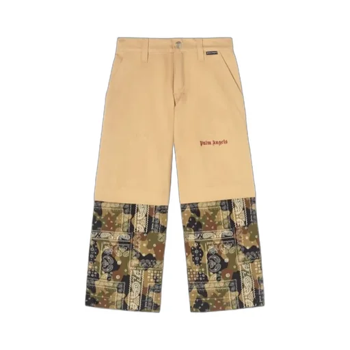 Logo-Print Panelled Cotton Trousers