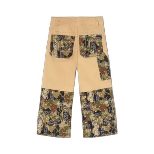 Logo-Print Panelled Cotton Trousers