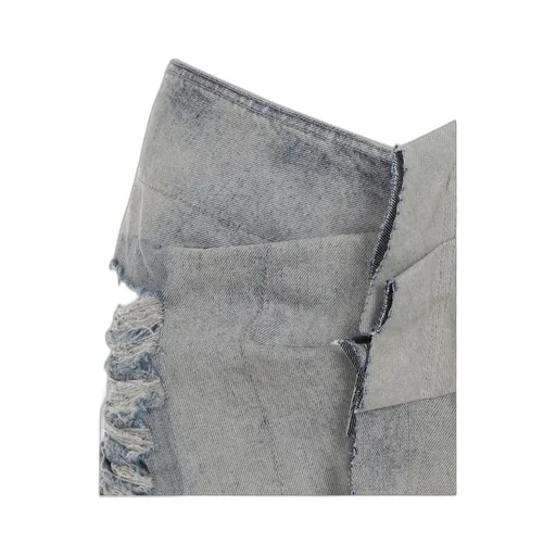 Rick Owens Distressed Midi Denim Skirt
