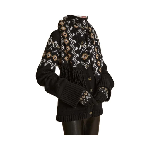 The Lance Patterned Intarsia-Knit Scarf