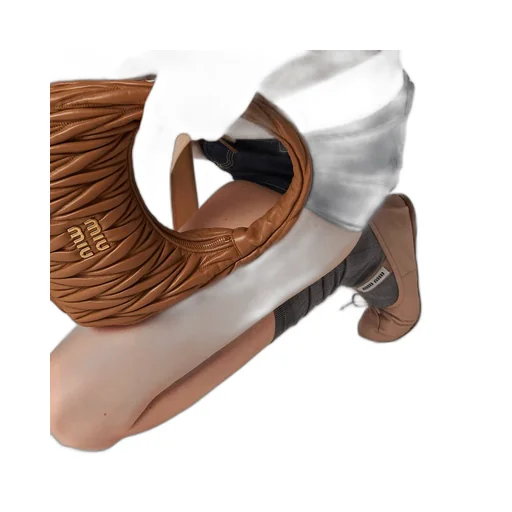 Miu Miu Logo-Printed Bow Detailed Ballerina Shoes
