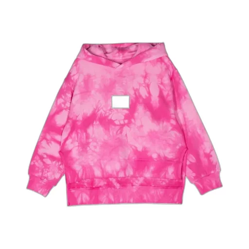 Logo Decal Tie-Dyed Hooded Sweater