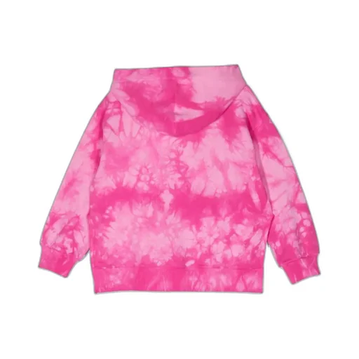 Logo Decal Tie-Dyed Hooded Sweater