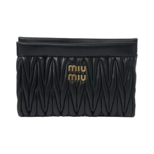 Matelassé Nappa Leather Clutch
