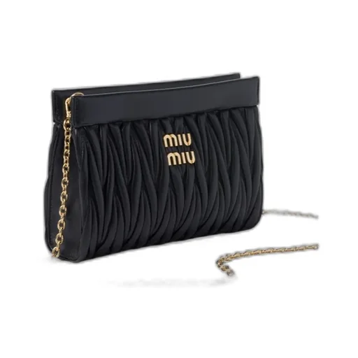 Matelassé Nappa Leather Clutch