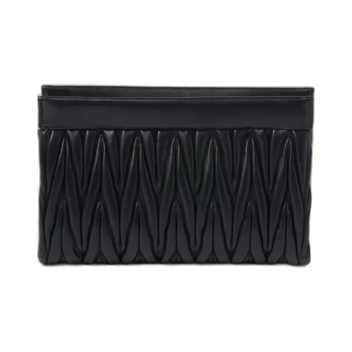 Matelassé Nappa Leather Clutch