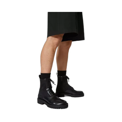 Valentino	Toile Iconographe Round Toe Combat Boots