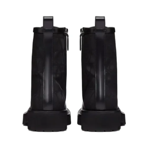 Valentino	Toile Iconographe Round Toe Combat Boots