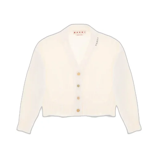 Marni Distressed Cropped Knitted Cardigan