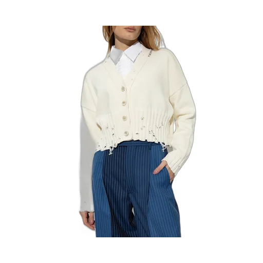 Marni Distressed Cropped Knitted Cardigan