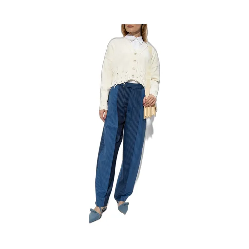 Marni Distressed Cropped Knitted Cardigan