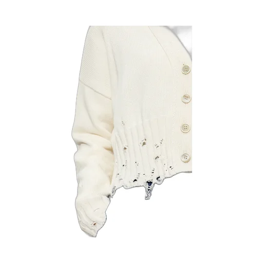 Marni Distressed Cropped Knitted Cardigan