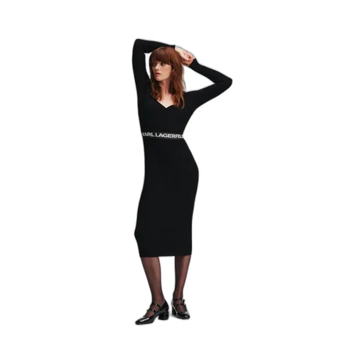 Logo-Print Ribbed Dress