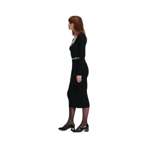 Logo-Print Ribbed Dress