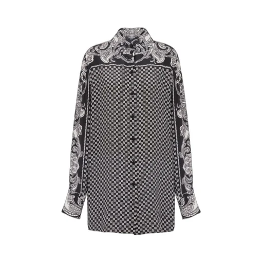 Paisley And Mini Monogram Printed Silk Shirt